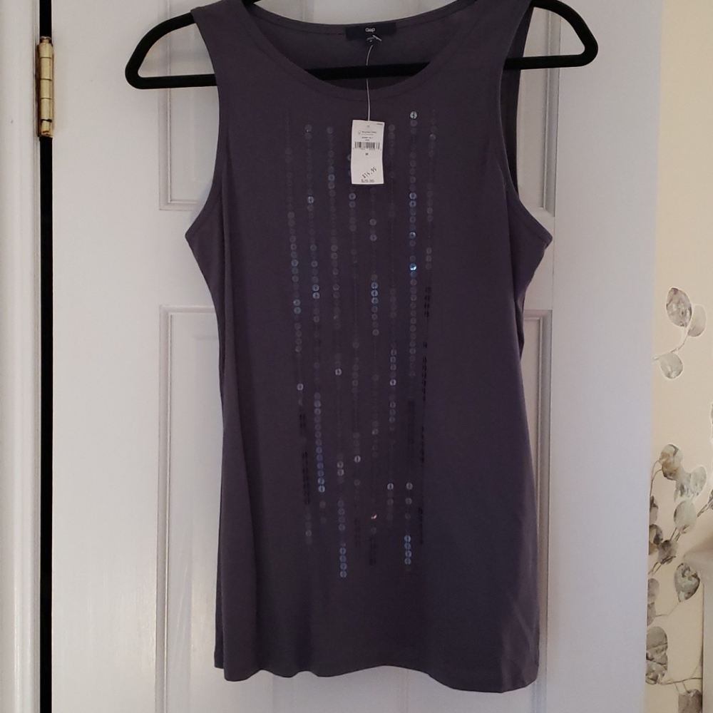 Gap gray tank top with sequins